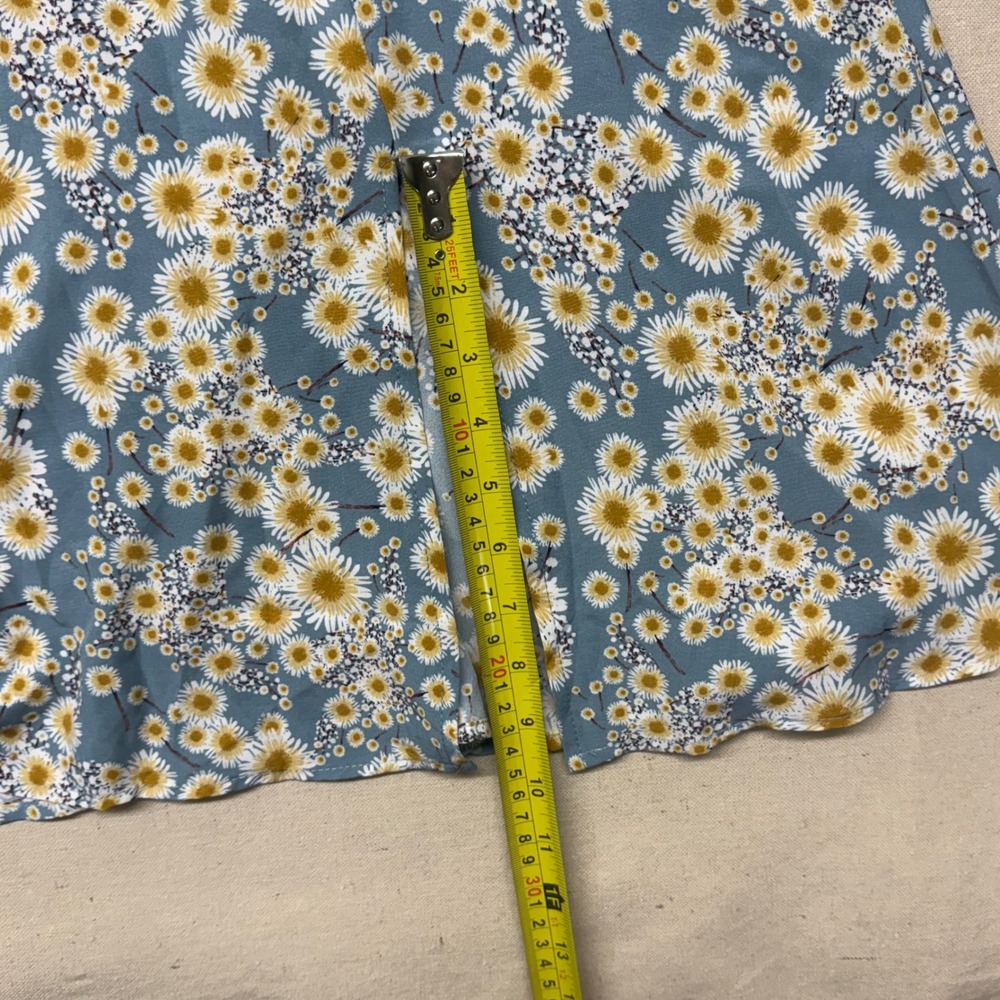 Nnine Womens Blue Floral Daisy Print Puff Sleeve Midi Dress Size M Sweetheart - Picture 5 of 14